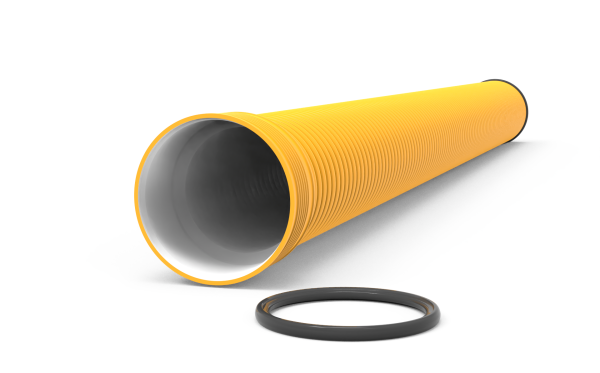 Двусхлойная гофрированная труба с раструбом ID 200 SN 16 Polycorr